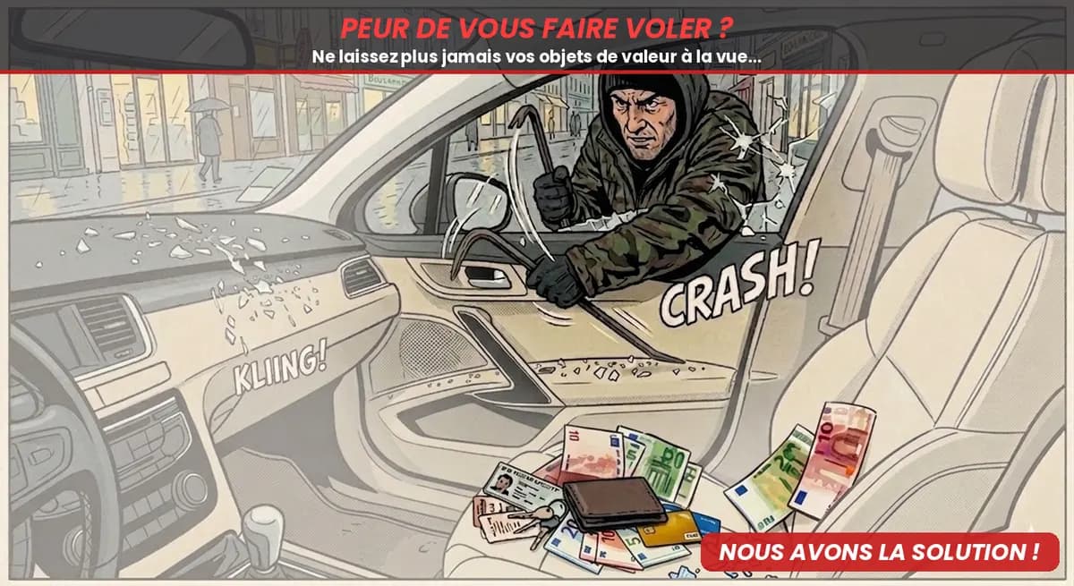 Illustration d'un vol à la roulotte dans une voiture